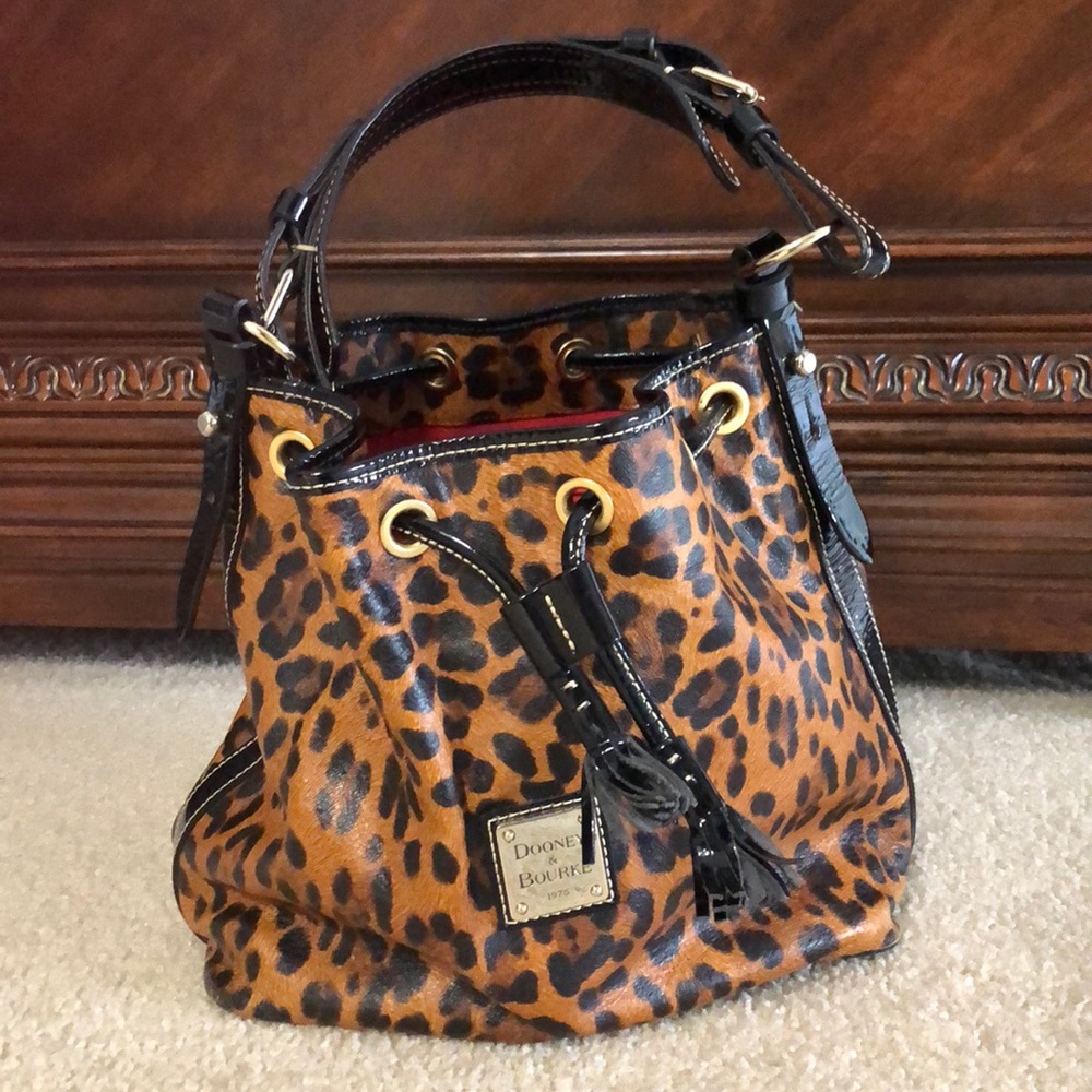 Dooney and Bourke Leopard Bag with Drawstring